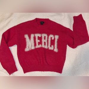 Target Red 'Merci' Kids Sweater